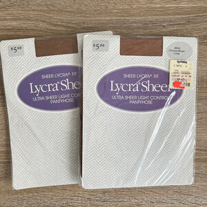 Lycra Sheer Ultra Sheer Light Control Pantyhose Hosiery Nylons Size Long NWT